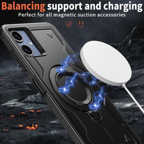 Удароустойчив калъф Magnetic Kickstand за Samsung Galaxy А07, черен