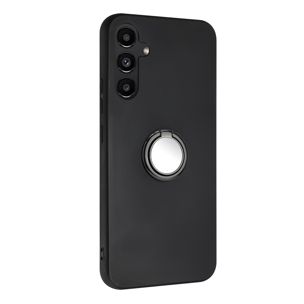 Силиконов калъф Matte Ring Kickstand за Samsung Galaxy A27, черен