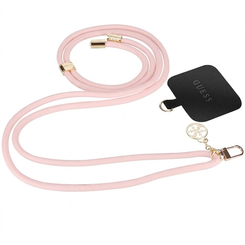 Универсална връзка за телефон Guess Crossbody Strap Cord 4G Charm, златна-розова