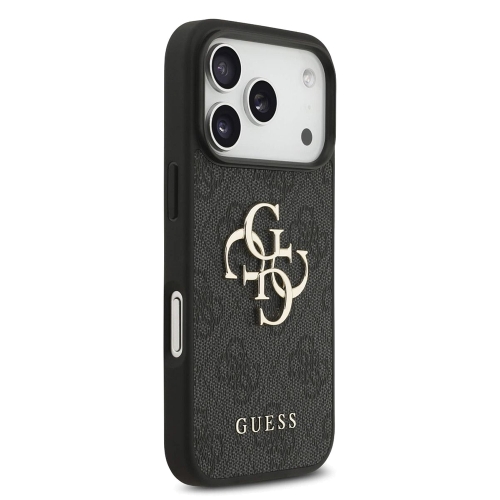 Калъф Guess PU 4G Metal Logo Strap Case за iPhone 17 Pro, черен