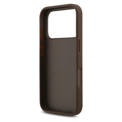 Калъф Guess PU 4G Metal Logo Strap Case за iPhone 17 Pro Max, кафяв