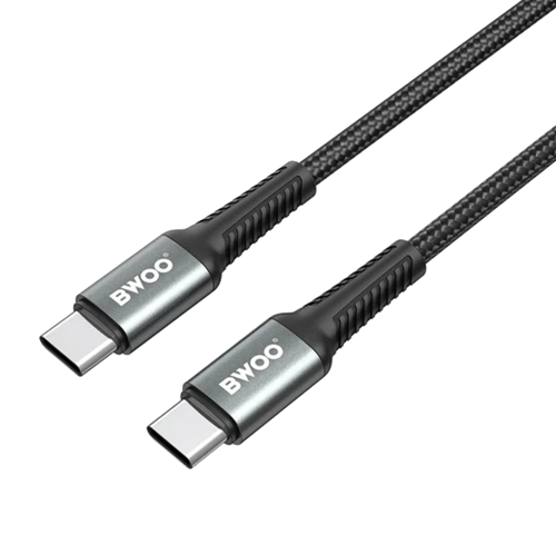 USB кабел BWOO Braided Cable USB-C, 3m, 60W, черен