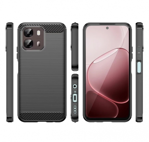 Калъф Techsuit Carbon Silicone за Oppo A6x 4G/A6x 5G, черен