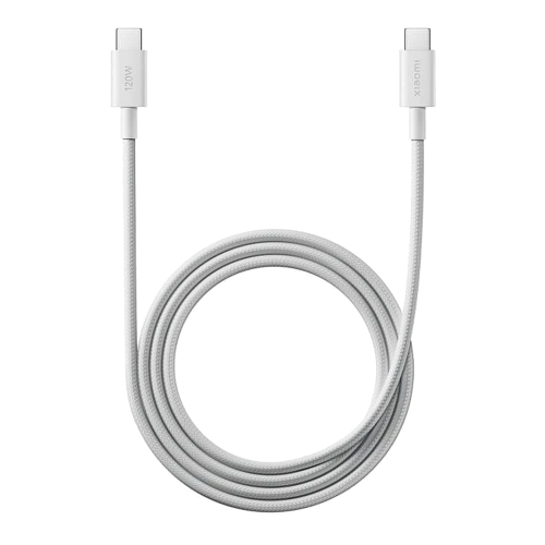 Кабел Xiaomi USB-C to USB-C, 6A, Braided, бял
