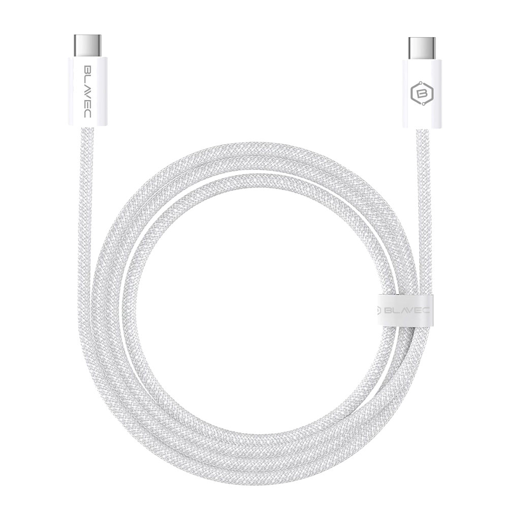 USB Кабел Blavec Candy Type-C, PD, 60W, 3A, 3m, Apple CarPlay/Android Auto (CCA-CC3W30), бял