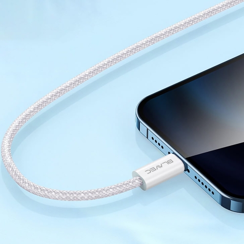 USB Кабел Blavec Candy Type-C, PD, 60W, 3A, 3m, Apple CarPlay/Android Auto (CCA-CC3W30), бял