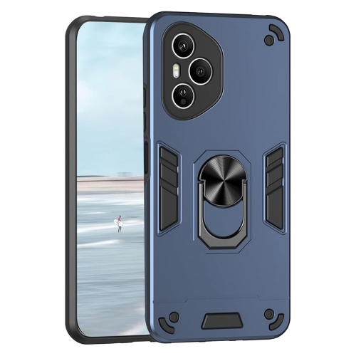 Удароустойчив гръб Ring Holder Kickstand за Honor 400 Pro, син