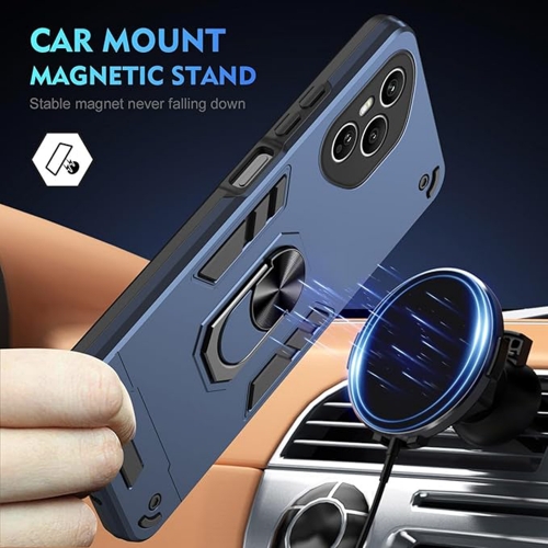 Удароустойчив гръб Ring Holder Kickstand за Honor 400 Pro, син