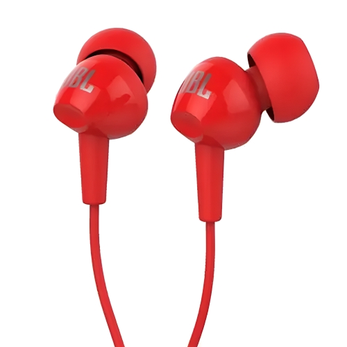 Слушалки JBL Jack C100Si, 3,5 mm, червен