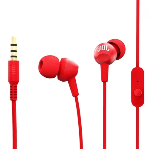 Слушалки JBL Jack C100Si, 3,5 mm, червен