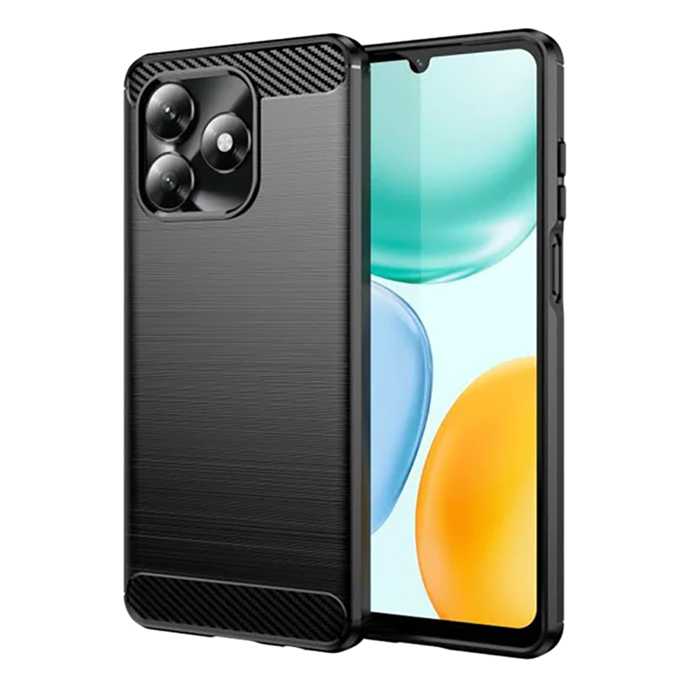 Силиконов калъф Carbon Fibre Brushed за Honor X5c Plus, черен