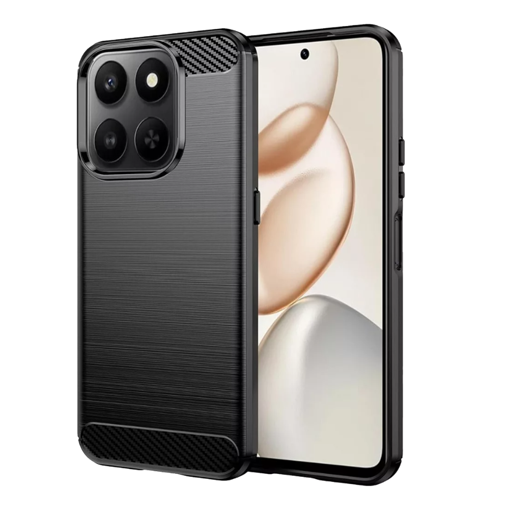 Силиконов калъф Carbon Fibre Brushed за Huawei Honor 400 Smart, черен