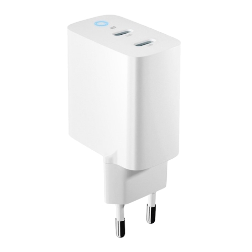 Зарядно 220V Forever GaN TC-06-65CC, QC, 2xUSB-C, 65w, бял