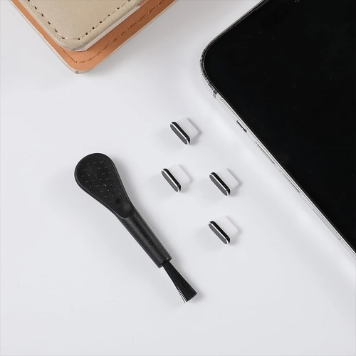 Тапички за прах Techsuit USB Type-C ( комплект 4бр), черен