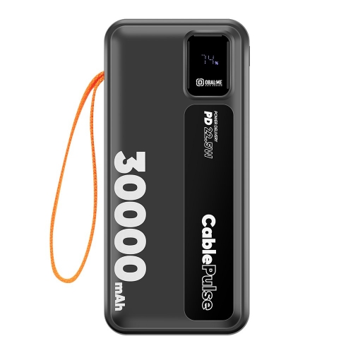 Външна батерия Obal-ME CablePulse, 30000mAh, 22,5W, черен