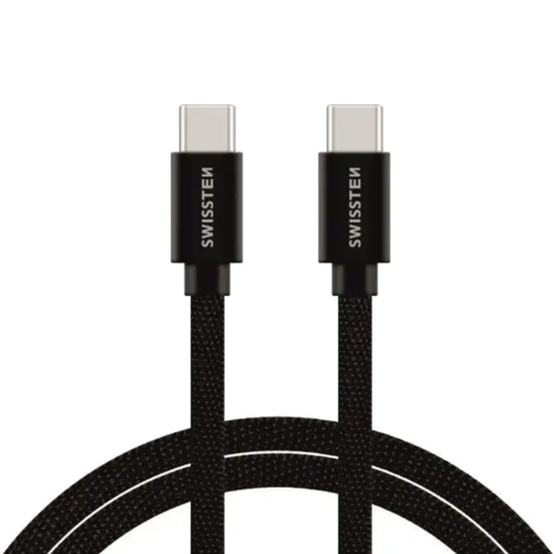 USB Кабел Swissten Textile, USB-C / USB-C, 0.2 M, черен
