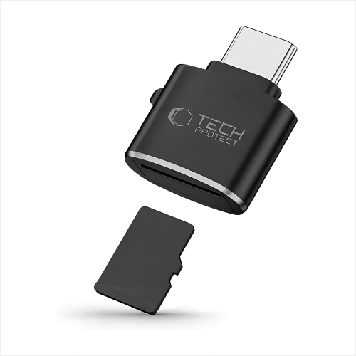 Четец за карти Tech-Protect Ultraboost Type-C към Micro SD/TF, черен