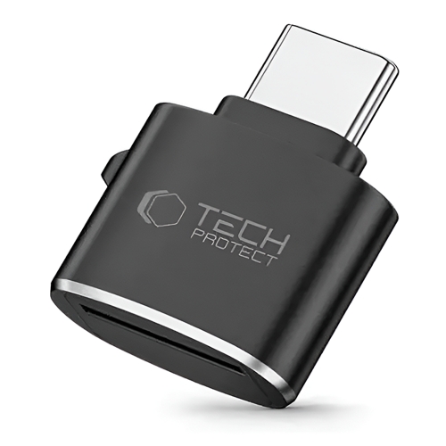 Четец за карти Tech-Protect Ultraboost Type-C към Micro SD/TF, черен