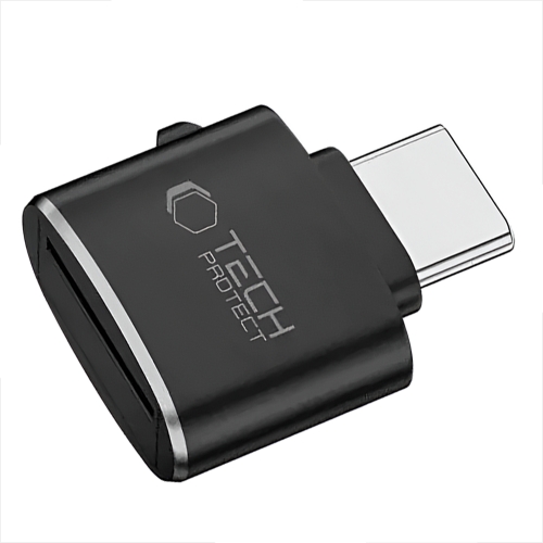 Четец за карти Tech-Protect Ultraboost Type-C към Micro SD/TF, черен