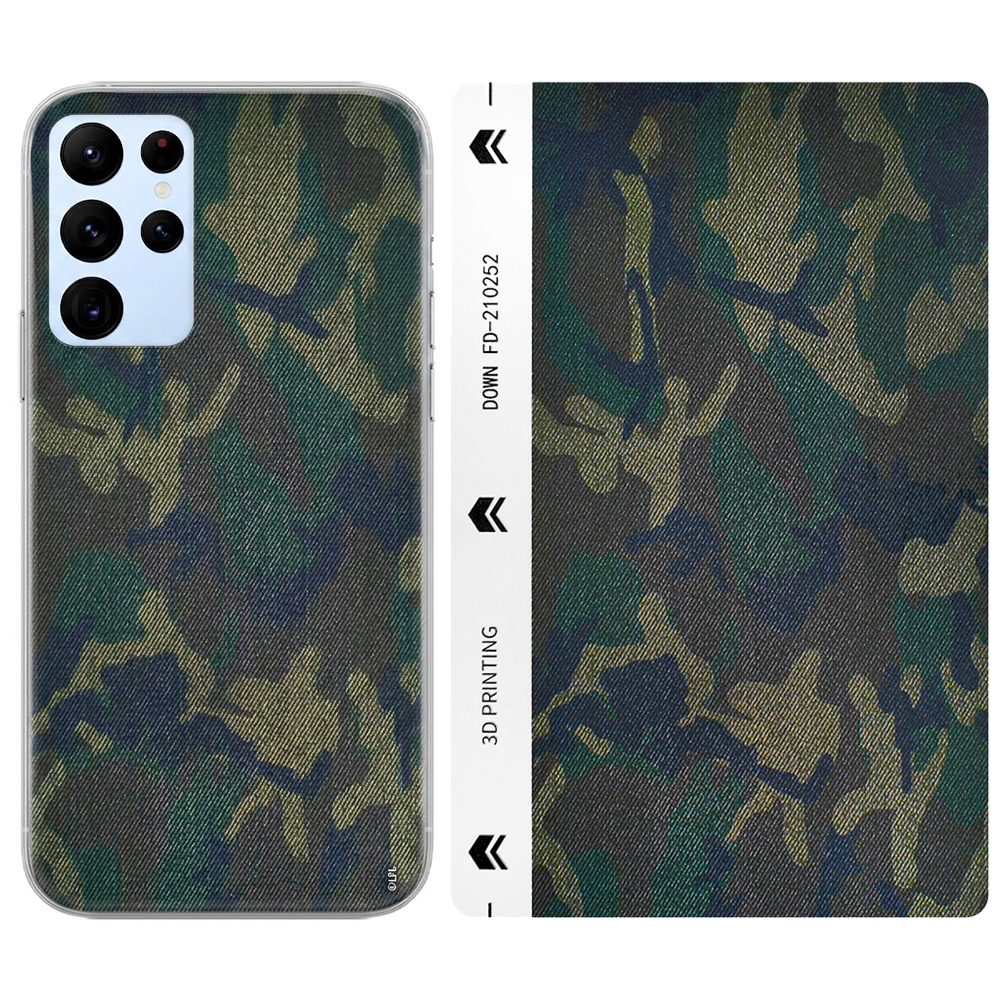 Фолио Протектор за Samsung S24 Ultra (Гръб), Тъмен камуфлаж