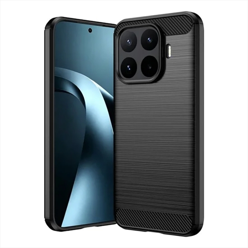 Силиконов калъф Techsuit Carbon Fibre Brushed за Xiaomi 17T Pro, черен