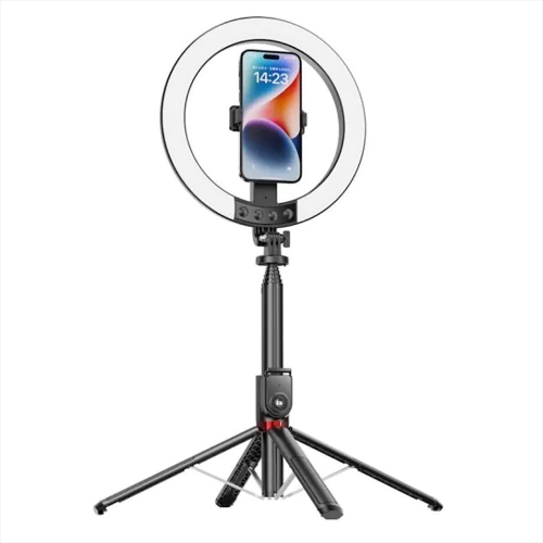 Селфи стик с трипод Blavec Selfie Stick Ring Lamp P-50 tripod + remote control, 25 cm +2,3m, черен