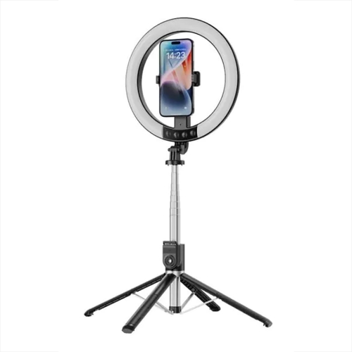 Селфи стик с трипод Blavec Selfie Stick Ring Lamp P-55, tripod + remote control, 25 cm +2,3m, черен