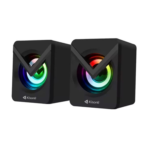 Тонколони KISONLI L-1040, светещи, AUX, 2x2,.5W, черен