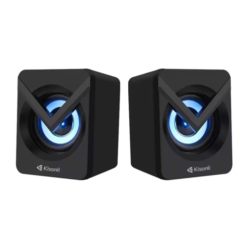 Тонколони KISONLI L-1040, светещи, AUX, 2x2,.5W, черен
