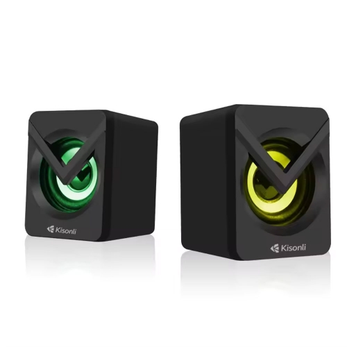 Тонколони KISONLI L-1040, светещи, AUX, 2x2,.5W, черен